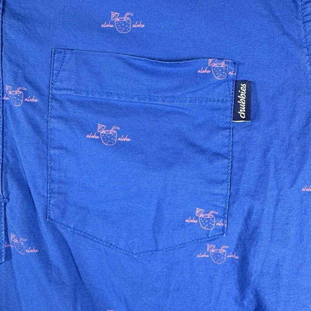 Chubbies Tropical Short Sleeve Golf Polo Men's Large Wood Button Hawaiian - Picture 7 of 13